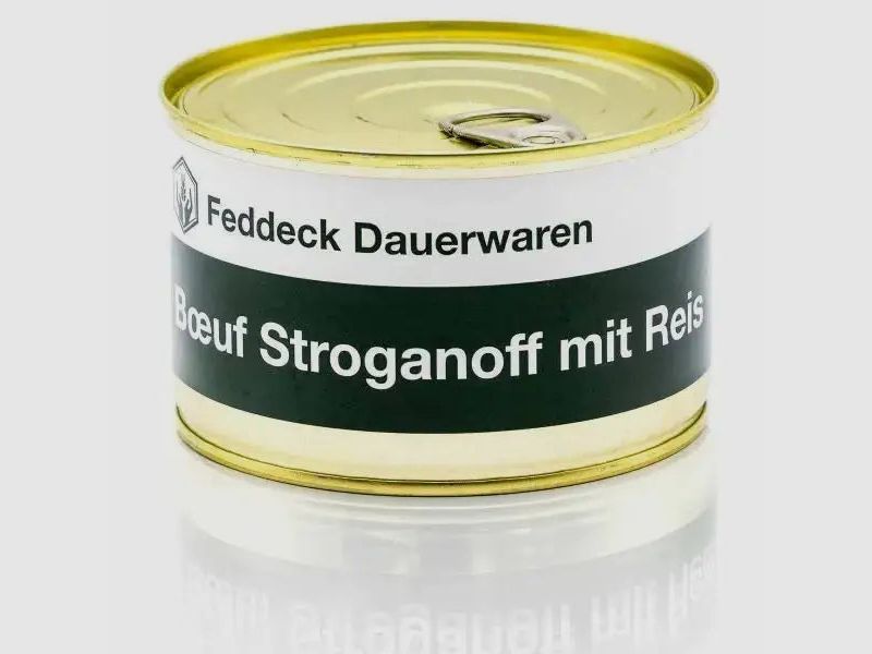 Feddeck durable goods Feddeck durable goods ready meal can Beef Stroganoff with rice 400 g