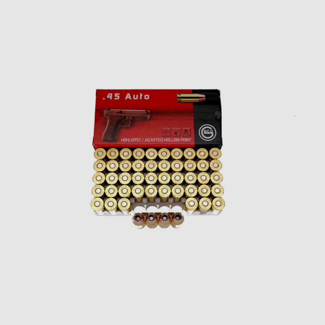 Geco .45 ACP 230gr. 14,9gramm HP Hollow Point JHP Geco .45 ACP 230gr. 14,9gramm HP Hollow Point JHP, Bild 1 von 2