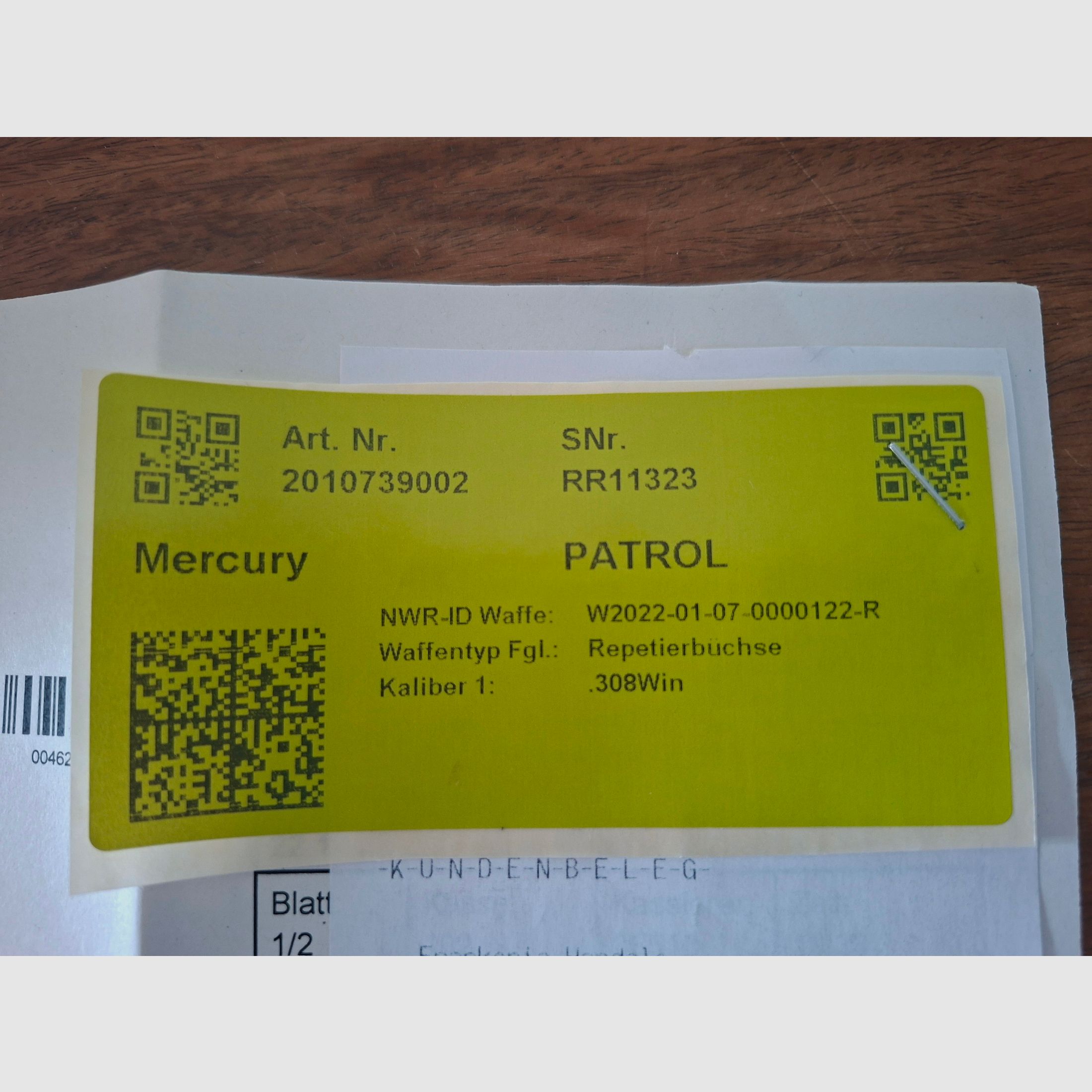 Sabatti Mercury Rover Patrol .308 Win