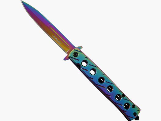 Stiletto Taschenmesser Rainbow coating - einseitig geschliffen