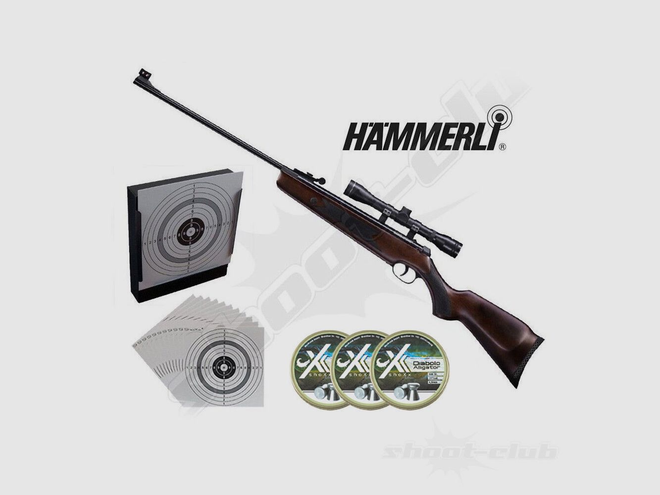 Rifle de aire Hämmerli Hunter Force 600 cal. 4,5mm diabolo en set