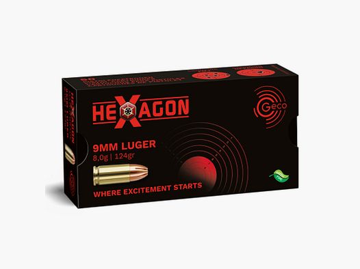 MUNITION GECO 9X19 HEXAGON (9 PARA)