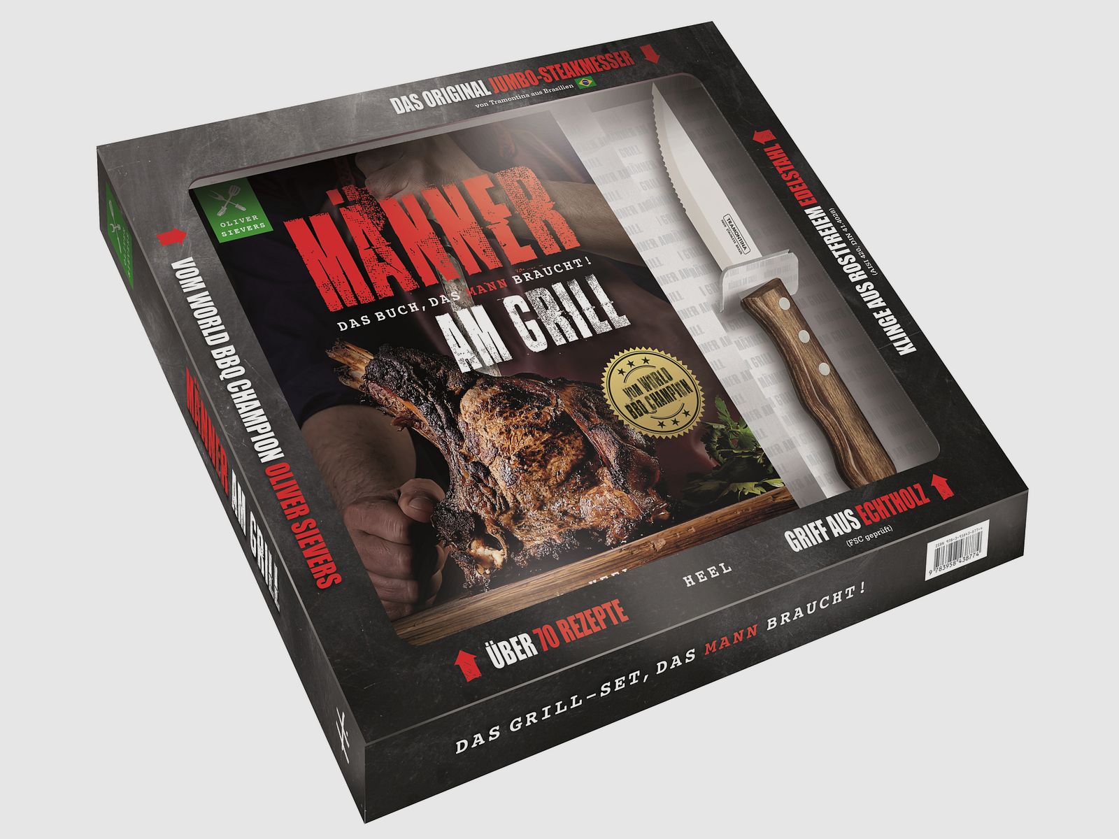 Mężczyźni przy grillu w tym nóż