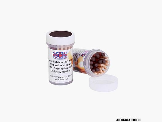 BCB – FIAMMIFERI ANTIVENTO IN CONFEZIONE IMPERMEABILE (25PZ.)