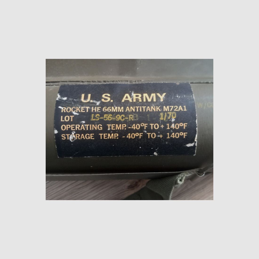 Orig. LAW 72A1, HE 66mm, US Army, Bazooka, Raketenwerfer, WW2, Vietnam, Deko, Granate, Panzerfaust