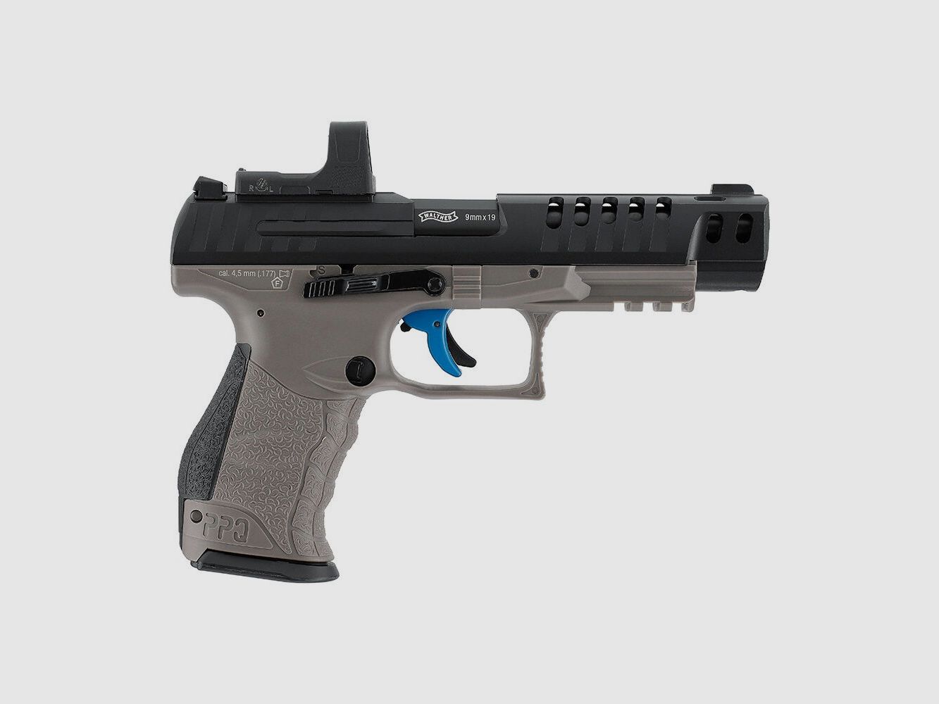 Walther Q5 Match 5" Combo Set Tungsten Gray - pistola Co2 blowback 4,5 mm Diabolo (P18)