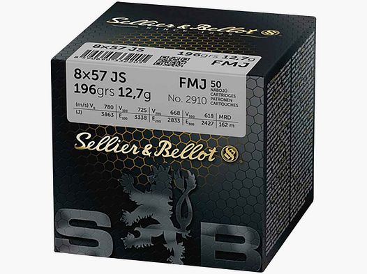 8x57 IS pełnopłaszczowy 12,7g/196grs. Sellier & Bellot