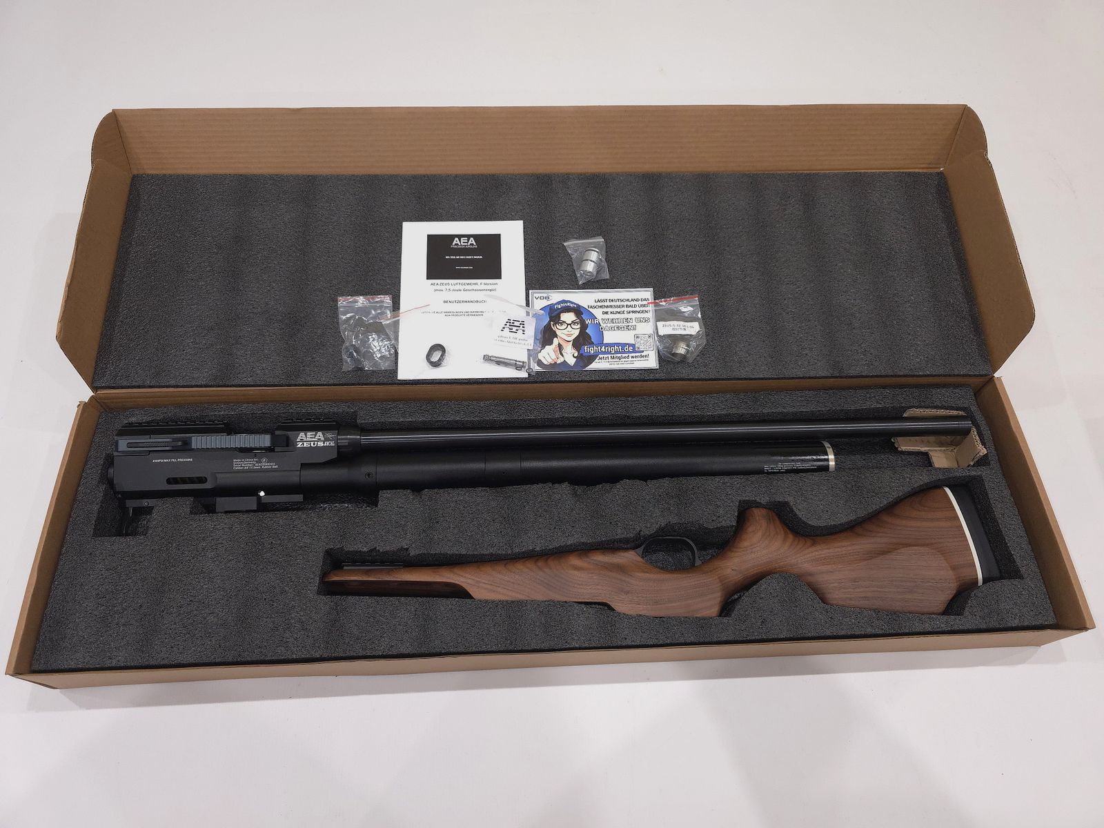 PCP Luftgewehr AEA Zeus .68 F-Version bis 7,5J NEU und OVP eventuell auch Tausch geg. Megalodon oder Evanix MP30 / HP Max