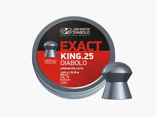 JSB Match Diabolo – Exact King – Cal. 6,35 mm (1,645 g / 25,39 gr) – 350 pz