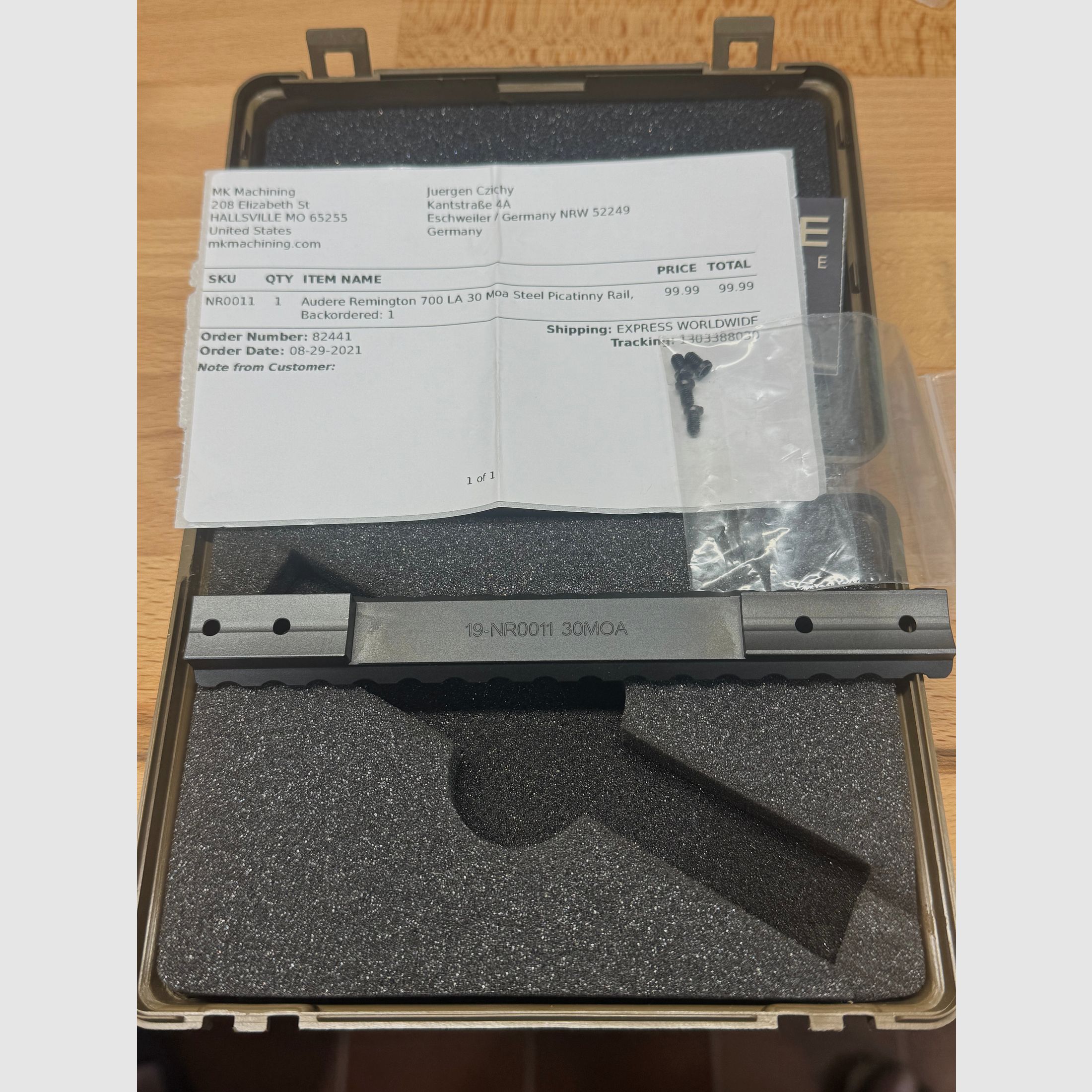 NOWY" AUDERE szyna Picatinny Sys. Rem. 700 LA