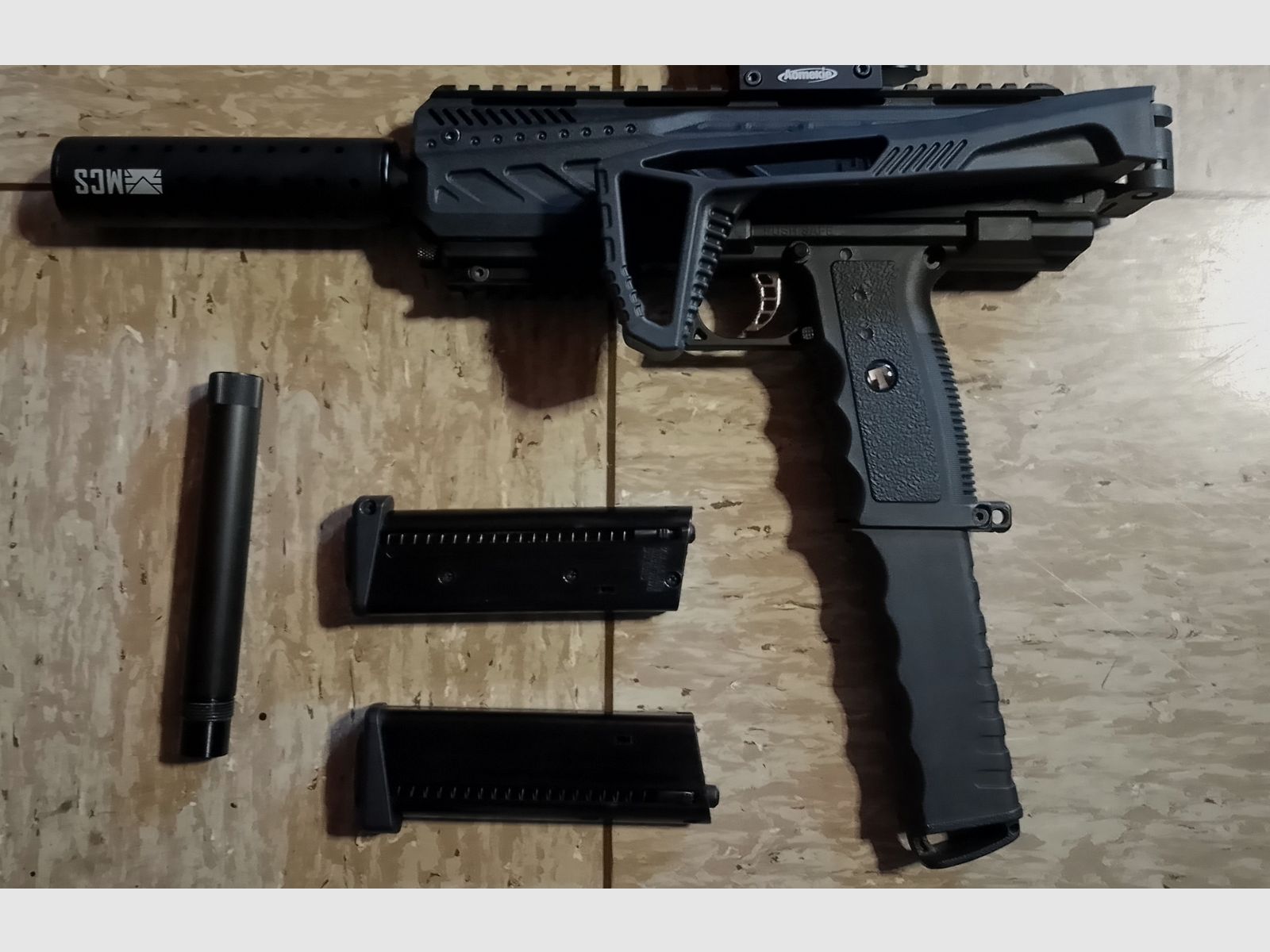 !Update! Tippmann Tipx MSC Body Kit Markierer .68 Zubehör Paintballs Gummibälle Alu Kugeln Cal 68 CO2 Set Visier Rot Grün Punkt Socom Laser Lampe