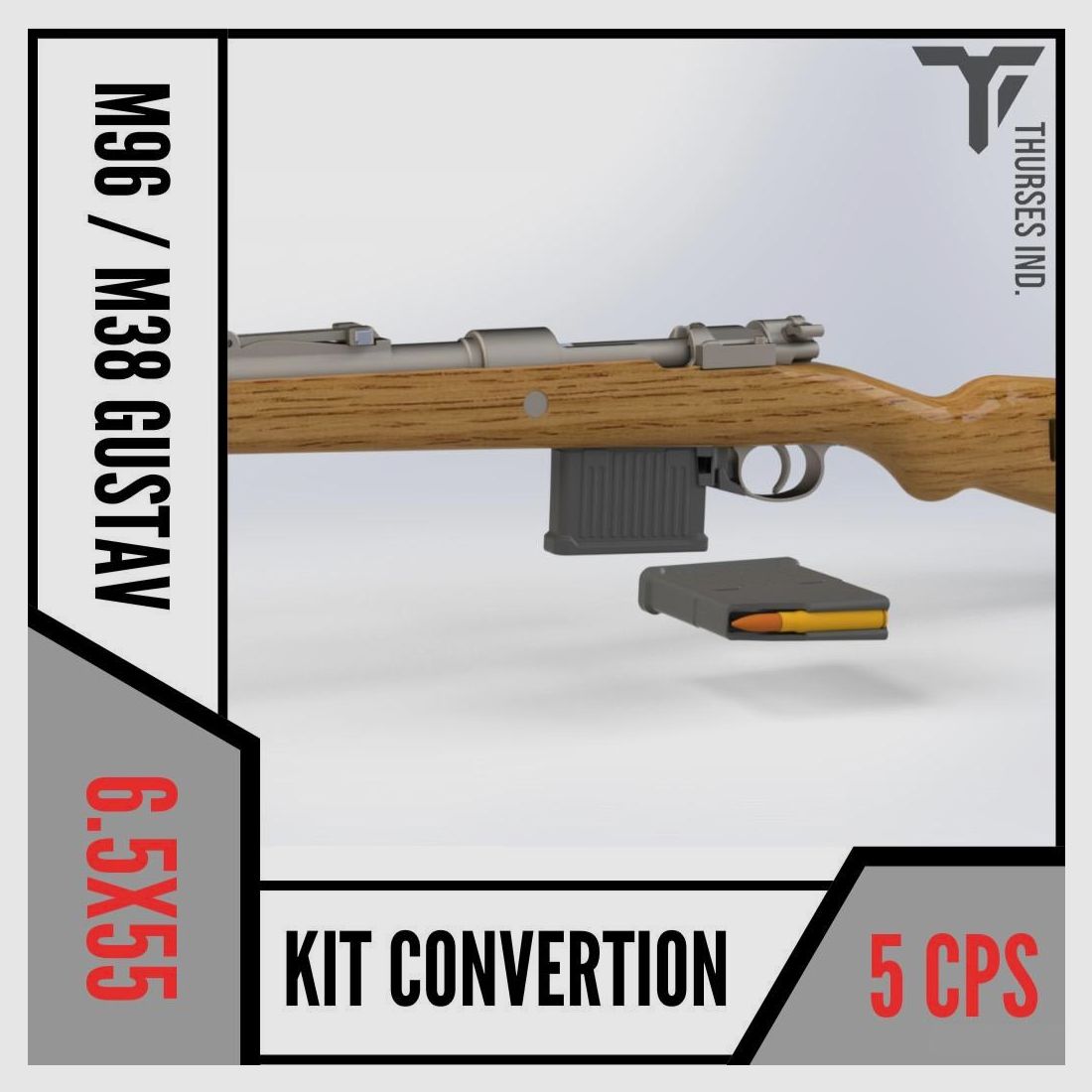 TI Umrüstung + Magazin M96 / M38 Carl Gustav 5 Schuss