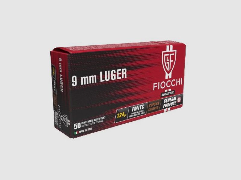 FIOCCHI Pistolenmunition 9mmLuger VM Combat TC 124 grs 50 Stk