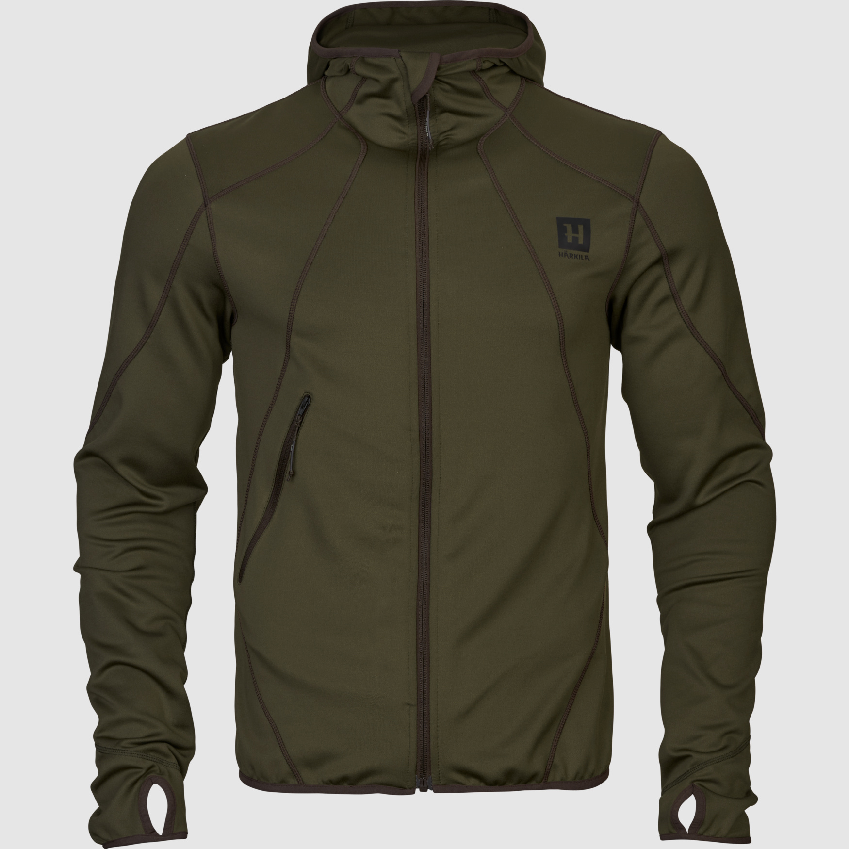 Härkila Deer Stalker Full-Zip Fleece Hoodie Herren Willow green, M