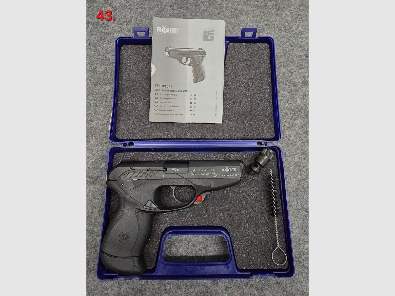 Röhm Vector CP1 calibro 9mm PAK pistola a salve SRS