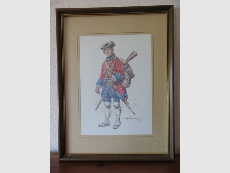 Aquarell Eugene Leliepure Armee Militaria Schweizer Regiment