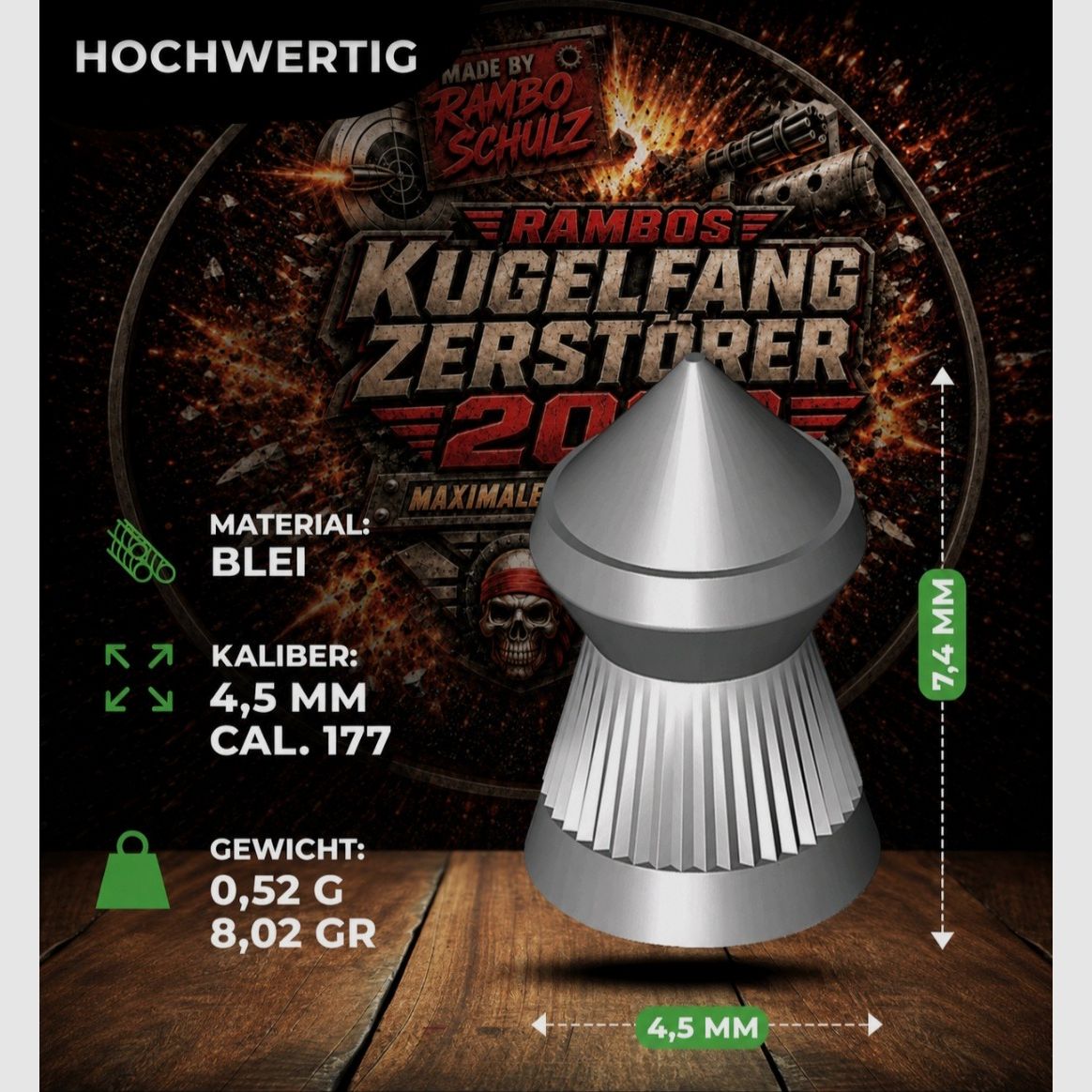 Diabolo z ostrym czubkiem 4,5mm cal.177 karabinek pneumatyczny/ pistolet pneumatyczny