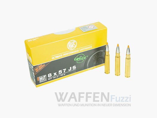 RWS rifle cartridges 8x57JS 160grs HIT GREEN