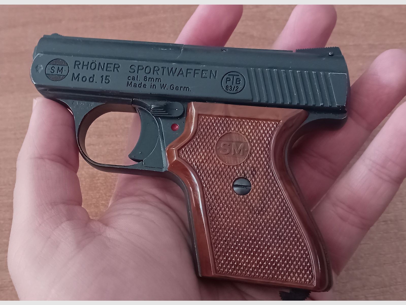 Alte Rhöner SM 15 Kal. 8 mm Knall im PTB 83/2 von 1989!