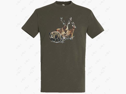 T-shirt BARTAVEL NATURE trio groot wild kaki
