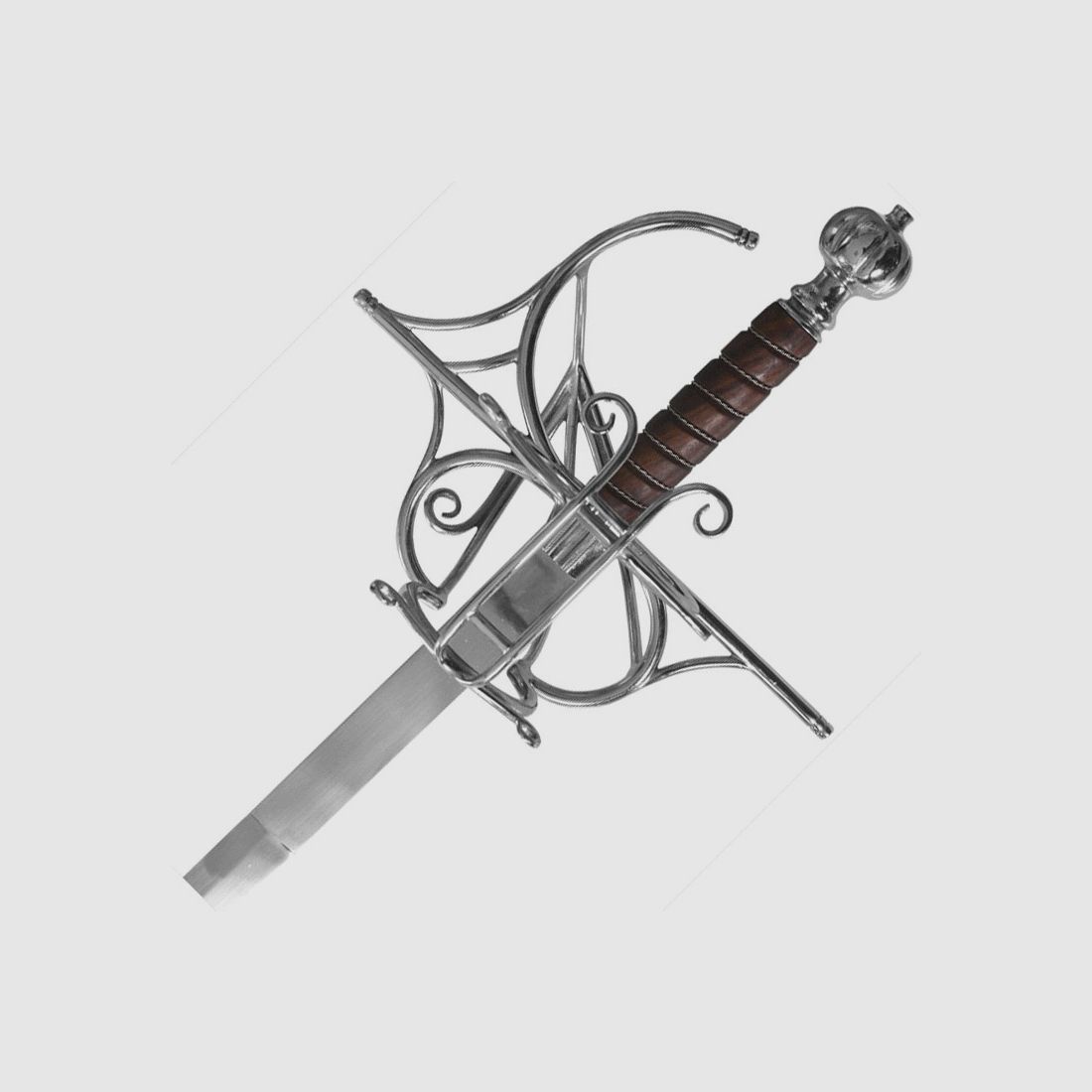 Rapier with sheath and hand-forged blade