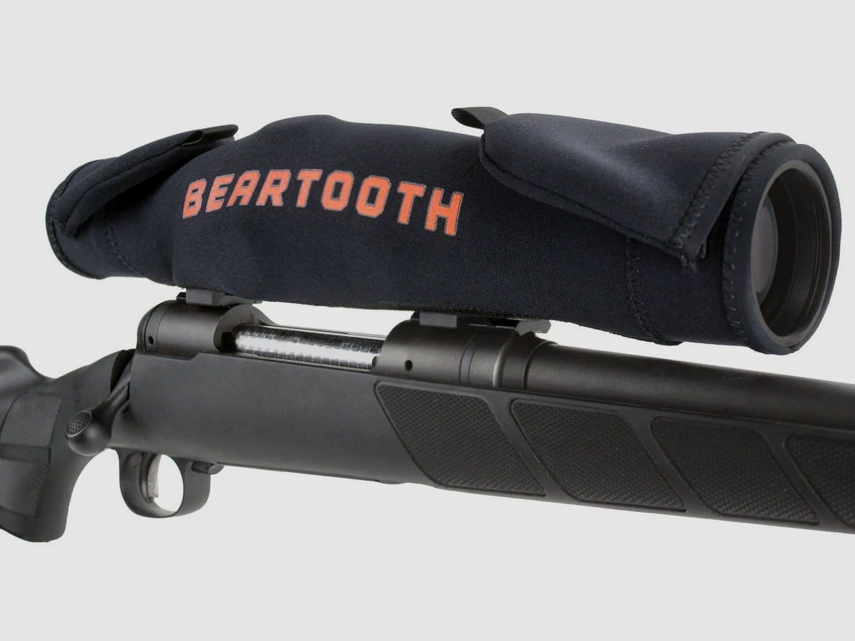 ScopeMitt Premium Neopren Zielfernrohr Cover mit Flip-up Laschen Schwarz