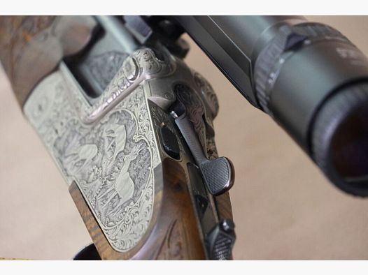 Heym 35 double rifle // side lock // left-handed stock // Fortner