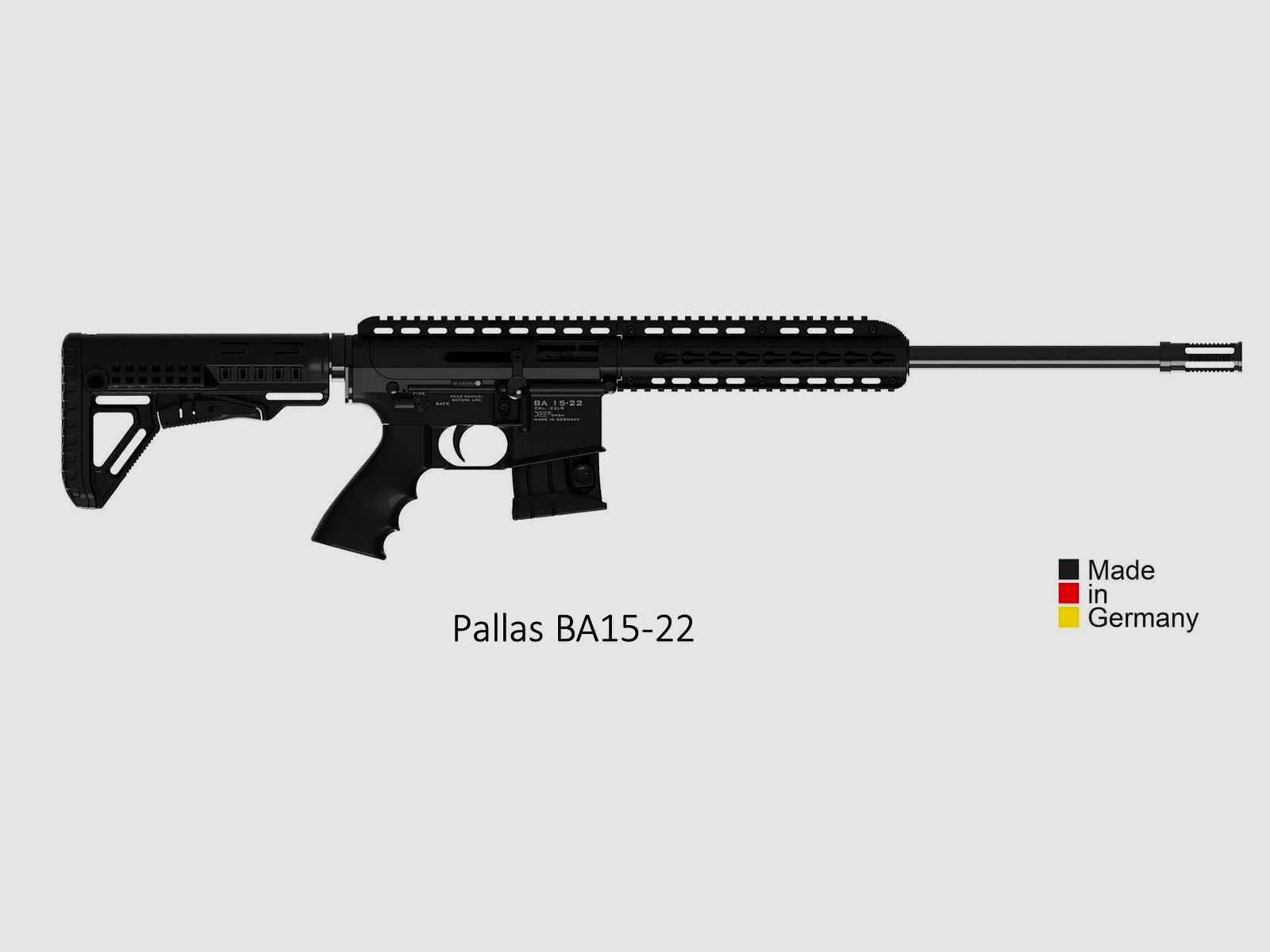 Pallas BA15-22 .22LR KK Repetierbüchse AR15 Look 1/2x20UNF schwarz
