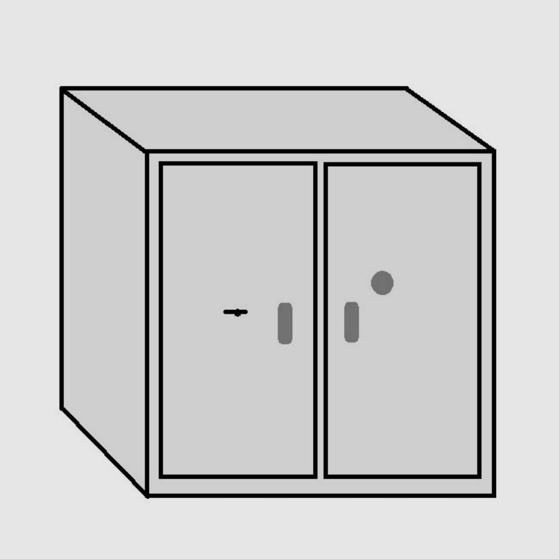 Waffenraum, 2-türig, 2000x2000x1200mm, Klasse 1 EN 1143-1