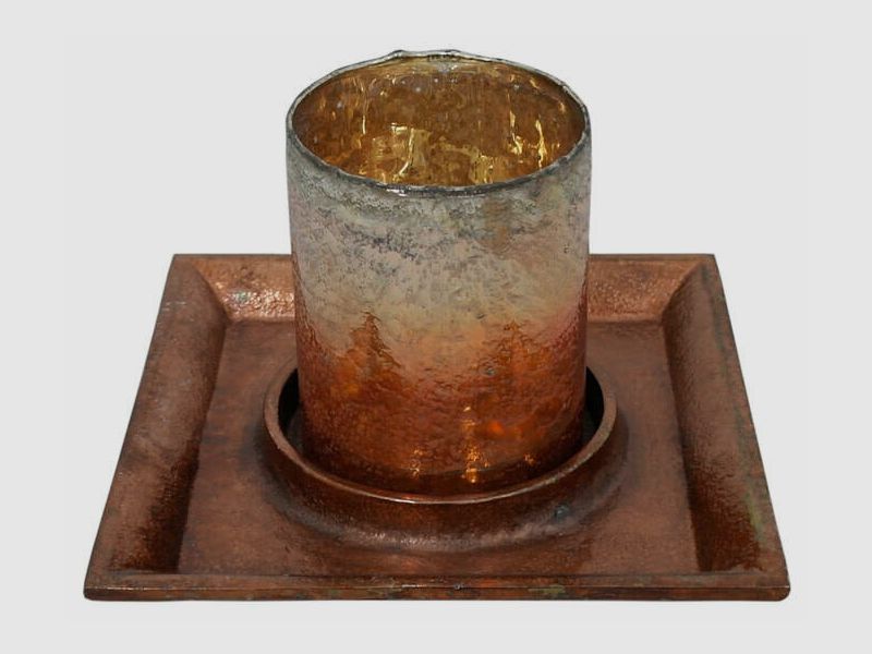 Lovergreen Dekoration Motiv Windlicht mit oxidiertem Kupfer-Schlchen