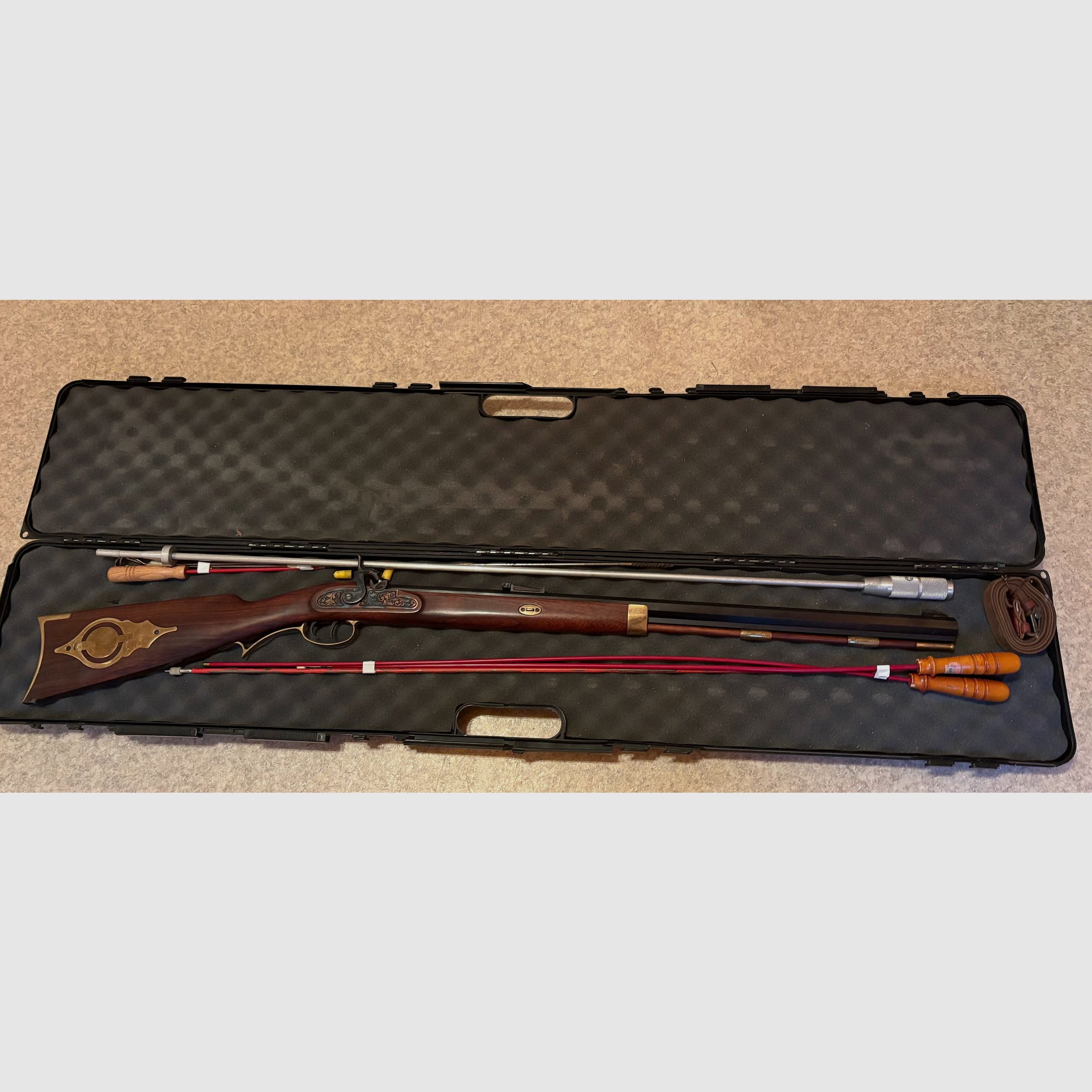 Beautiful muzzleloader for sale with case and accessories.