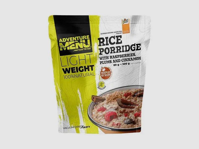 Adventure Menu Lightweight Rice Pudding with Plum Raspberry Cinnamon