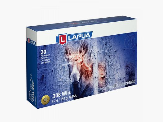 Lapua .308 Win. 150GR Mega 20 Patronen