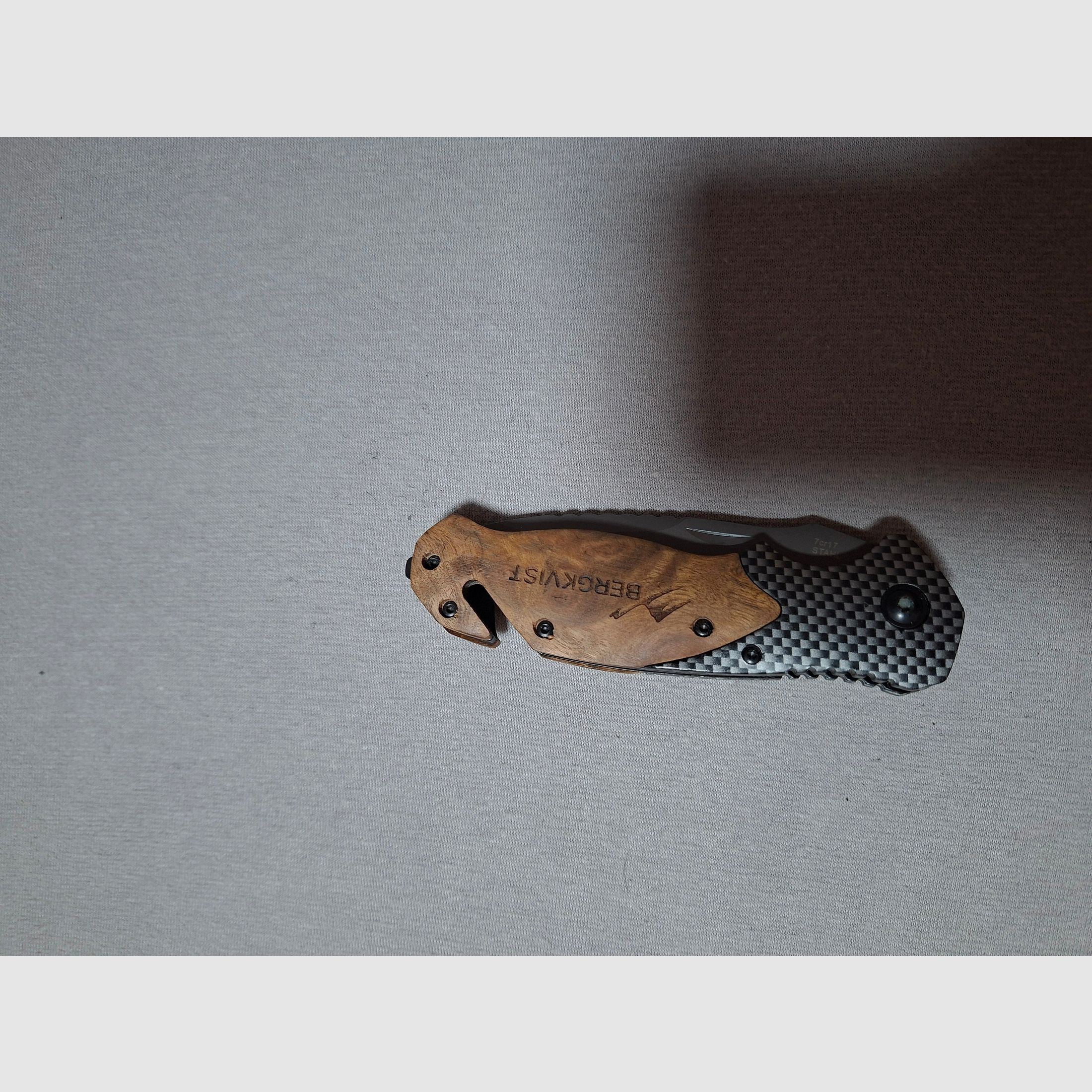 Bergkvist Klappmesser / Taschenmesser met houten handvat + etui