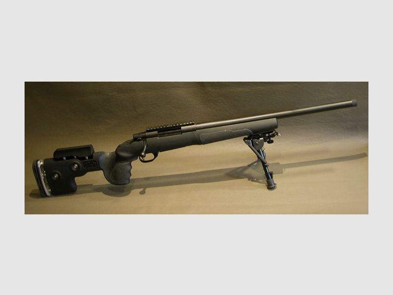 Precisión HOWA 1500 Cal 308 Win Francotirador Hecho a Medida GRS BERSERK Varmint Culata Ceracote "Negro Grafito"