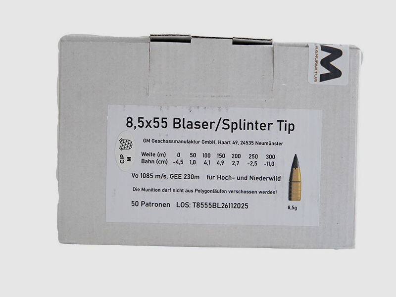 Geschoss-Manufaktur 8,5x55 Blaser/Splinter Tip 8,5g