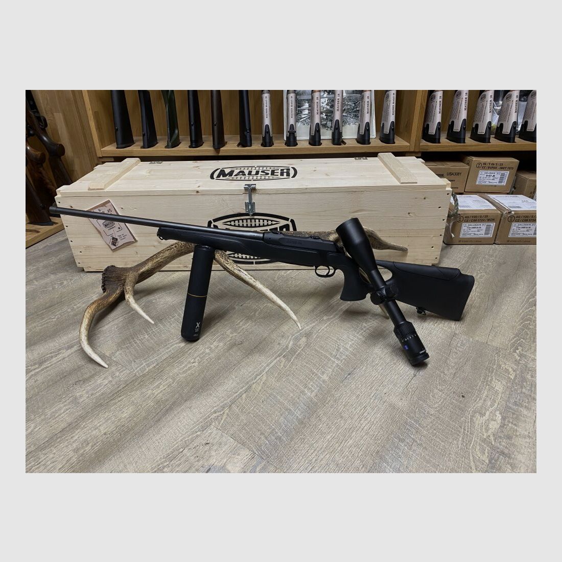 Sauer 404 Synchro XT, con Zeiss Conquest V4 3-12x56, SET COMPLETO