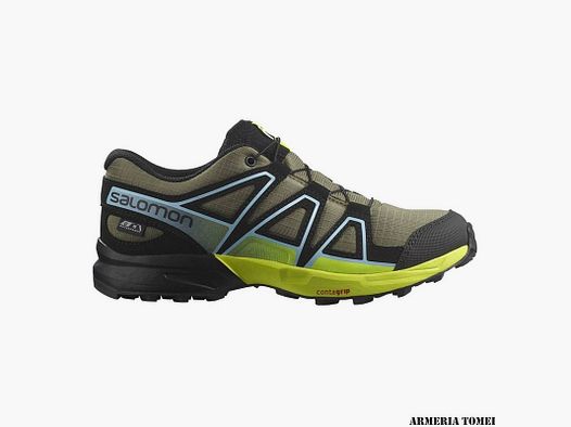 SALOMON – BIMBO/A – SPEEDCROSS CSWP J Deep Lichen Green / Black / Safety Yellow