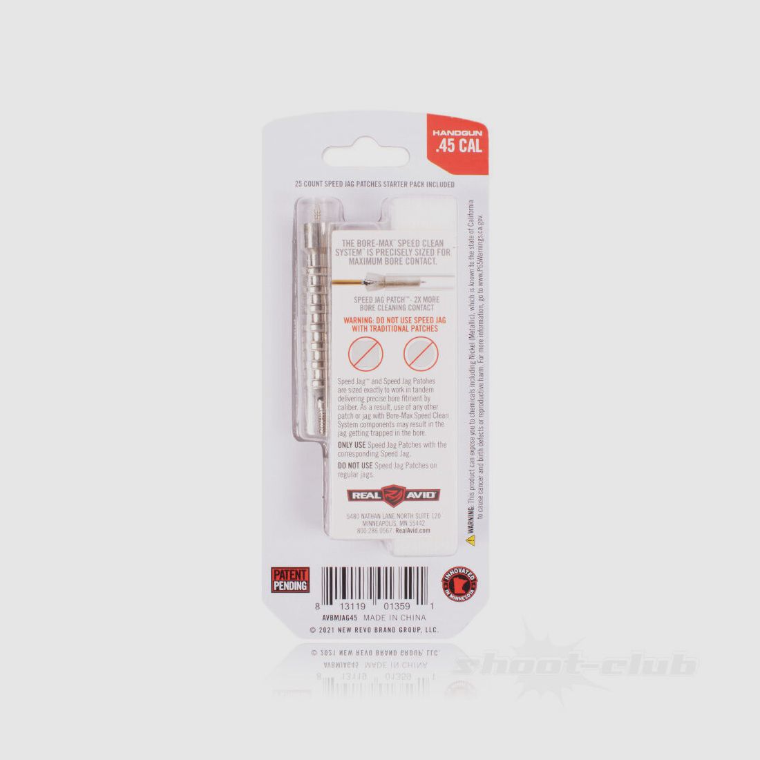 Real Avid Bore-Max Speed Jag & Patches .45 Handgun