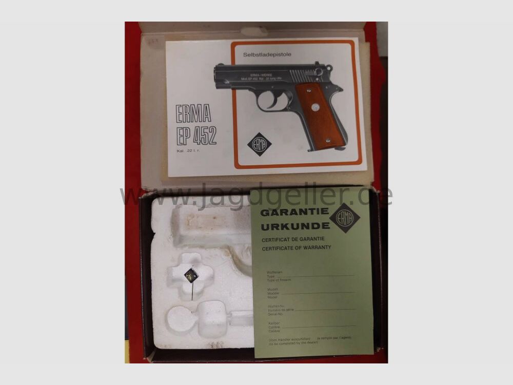 Erma EP 452 Pistole 22Lr mit Original-Karton und Papieren Top-Zustand .22lr