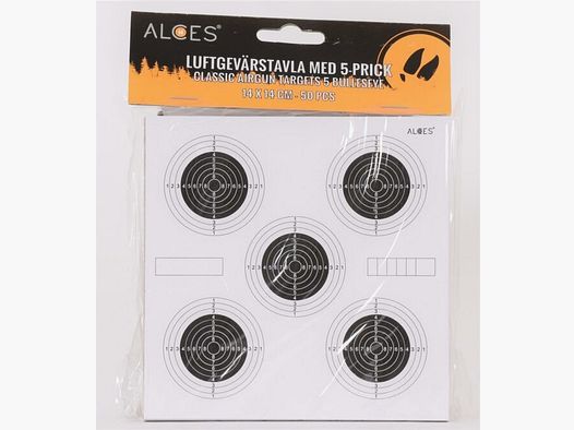 Air rifle boards 14x14 cm Official 5x10 ringed