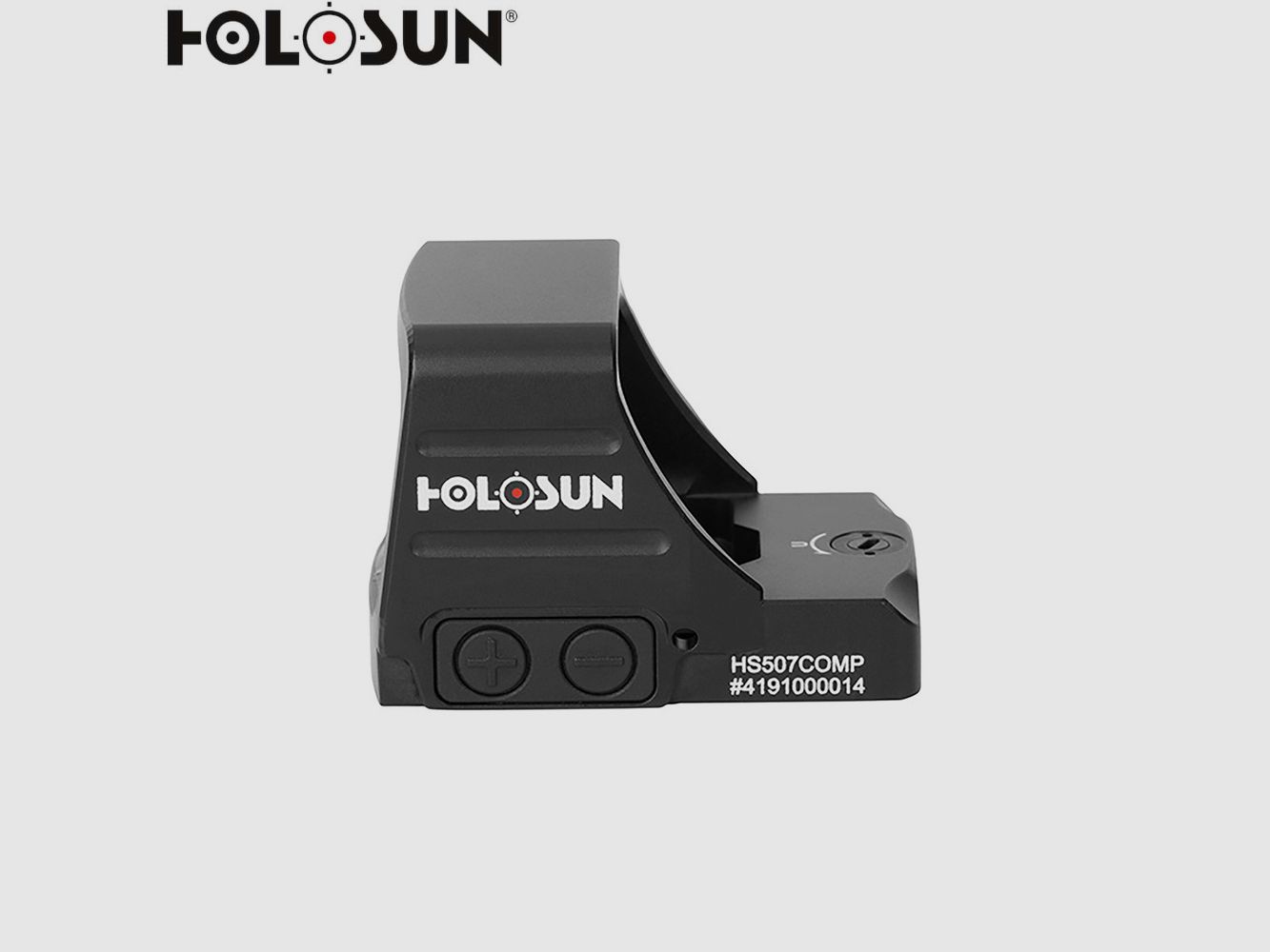 HOLOSUN HS507COMP Offenes Reflex Rotpunktvisier + wechselbarem 2MOA Punkt, 8/20/32MOA Kreis Absehen, schwarz, Jagd, Sportschießen Softair, tactical mini