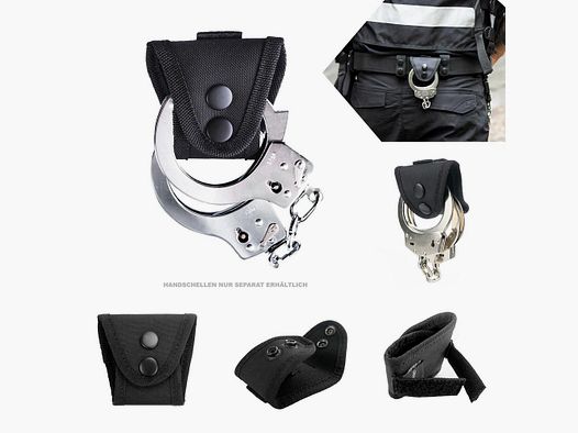 Handcuff holder for duty belt