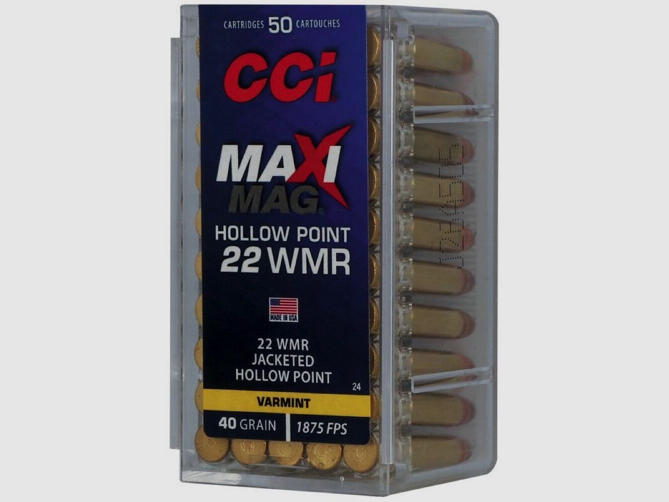 CCI Maxi-Mag JHP 40grs 50St .22wmr
