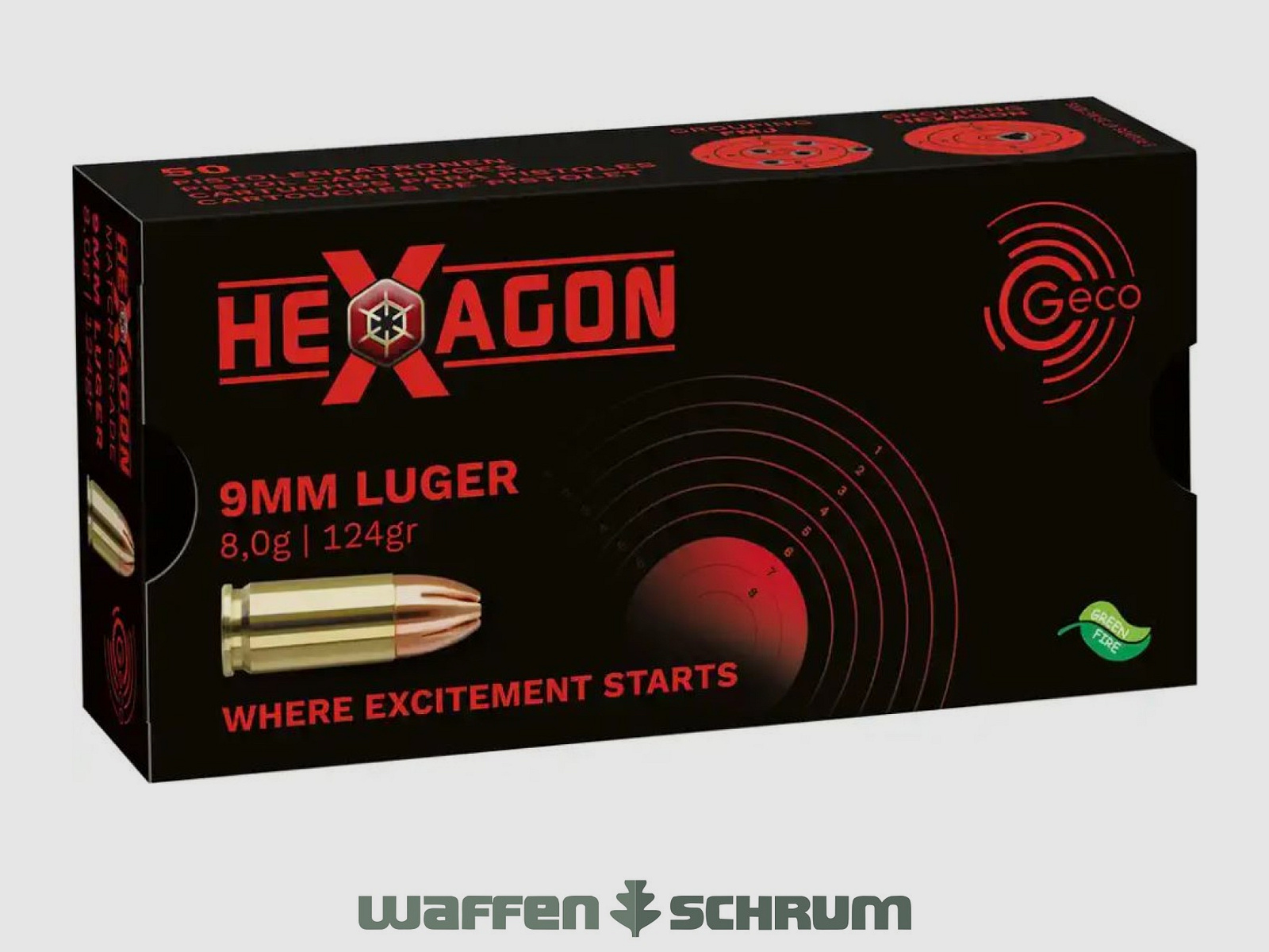 Geco Hexagon SX 8,0g - 124gr 9mmLuger