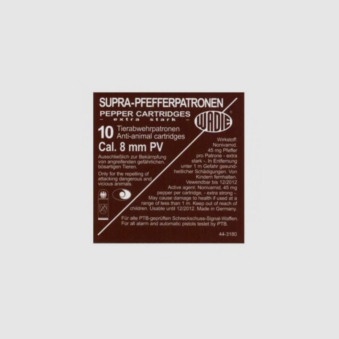 WADIE 8MM SUPRA-PFEFFERPATRONEN- 10 SCHUSS