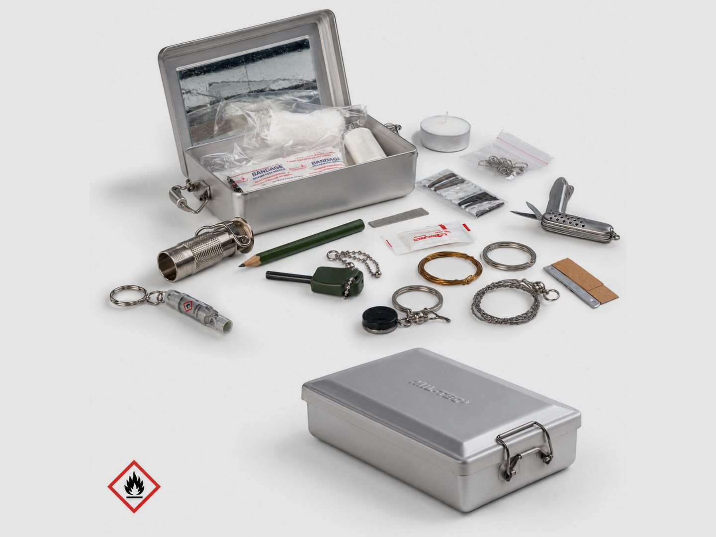 Survival Kit Alu Box #16027100 | compact outdoor emergency set
