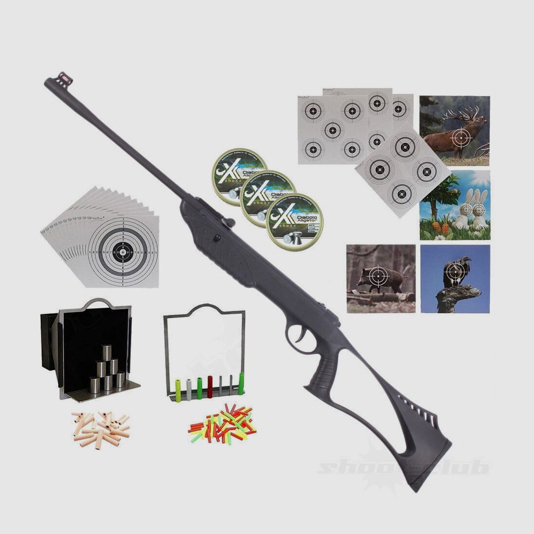 shoXx XS16 Kipplauf Luftgewehr 4,5 mm Diabolo im Supertaget Set