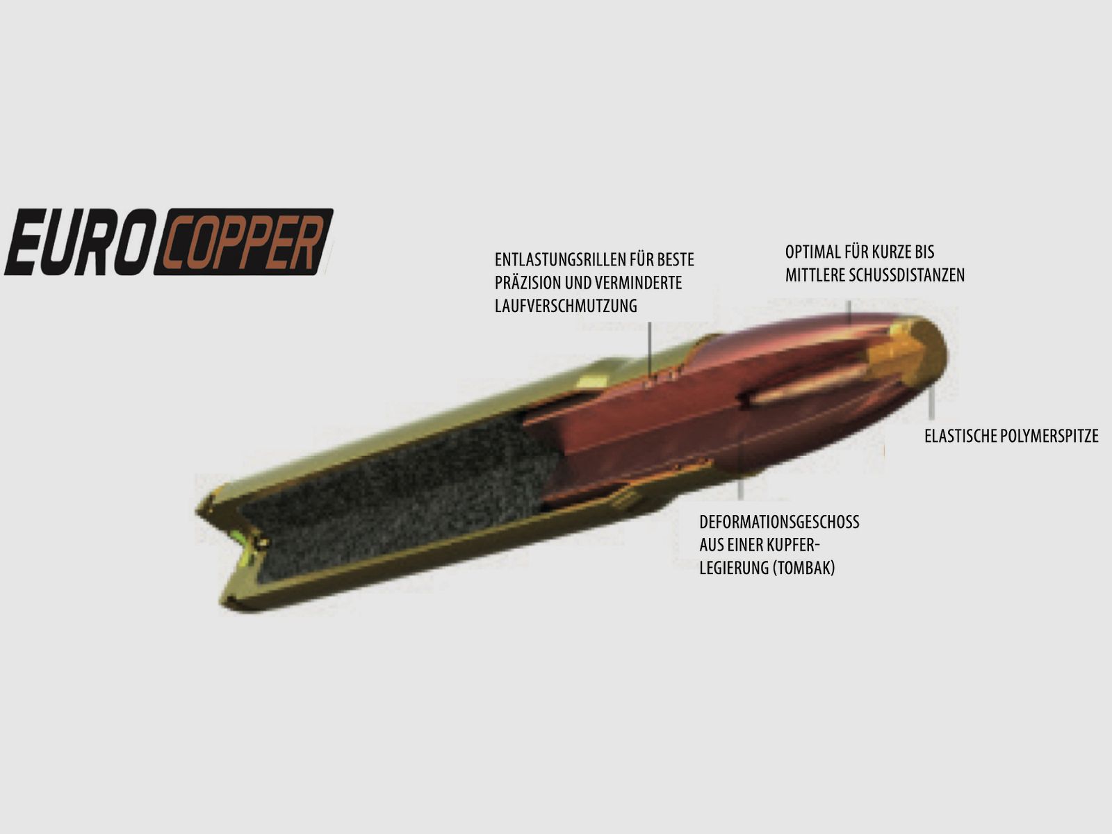 Federal Premium EuroCopper Big Game .30-06 Spring 165gr. Munición de rifle sin plomo