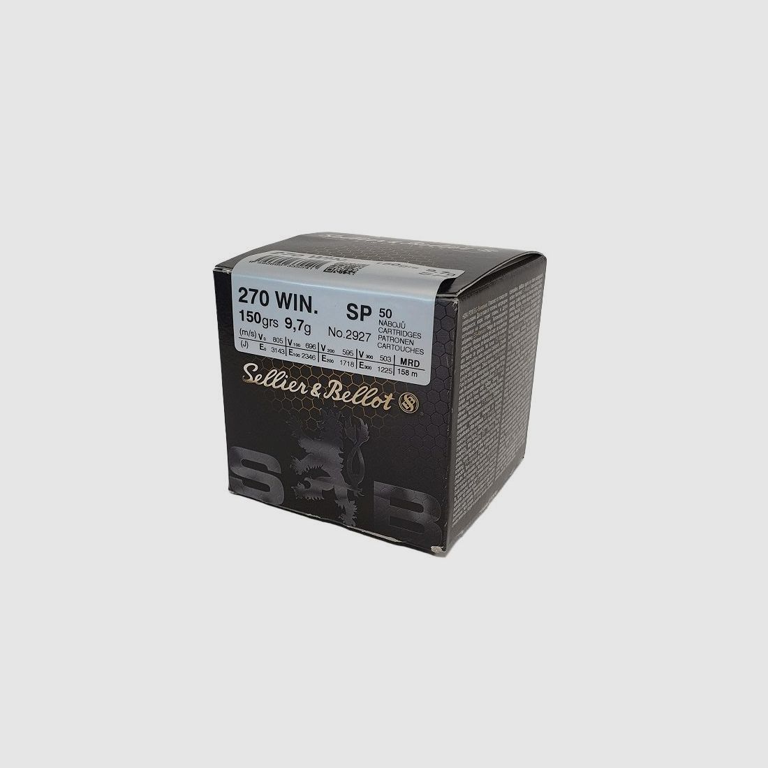 Patronen S&B 270 WIN SP 9,7g. + Box mit 50